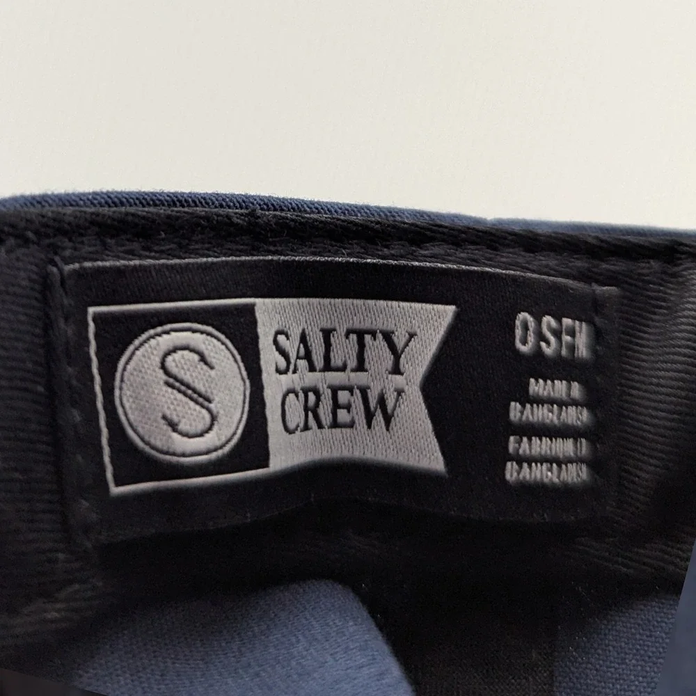Salty Crew Landing Kids 6‎ Panel Navy Blue Snapback Hat Round Patch One Size NWT
